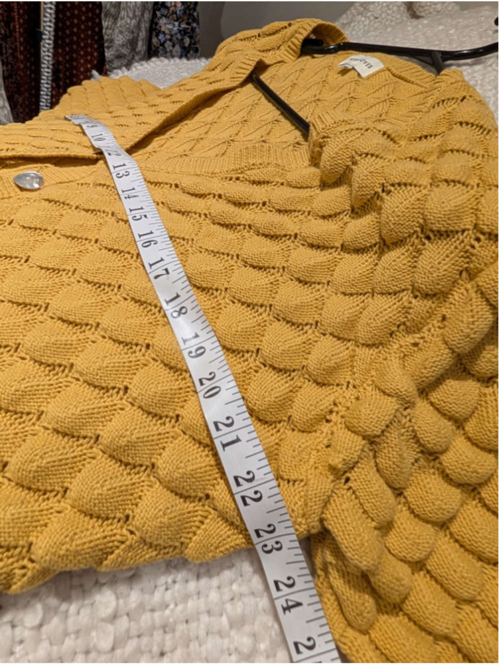 710 - Pepa Loves Mustard Scallop Knit Cotton Cardigan S - Picture 8 of 8